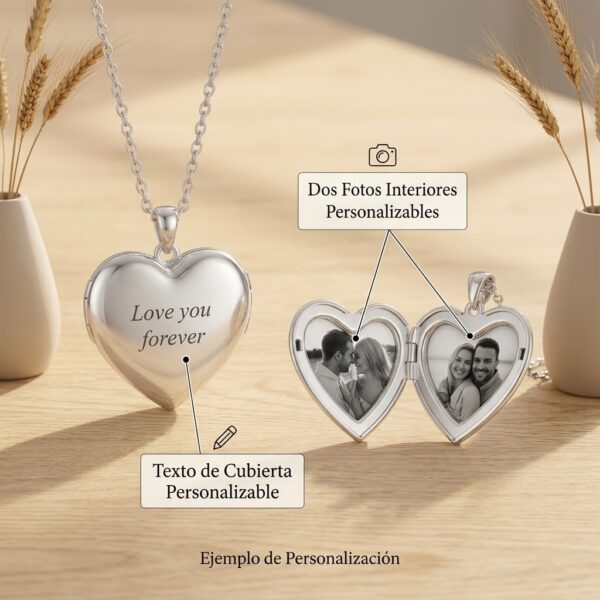 Collar con 2 Fotos + Texto Personalizable