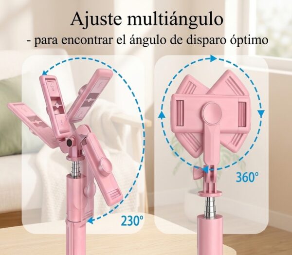 Un Trípode y Palo Selfie Extensible 70cm con Control Bluetooth
