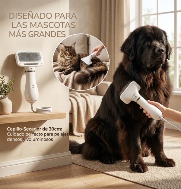 Cepillo Secador 2 en 1 para Mascotas