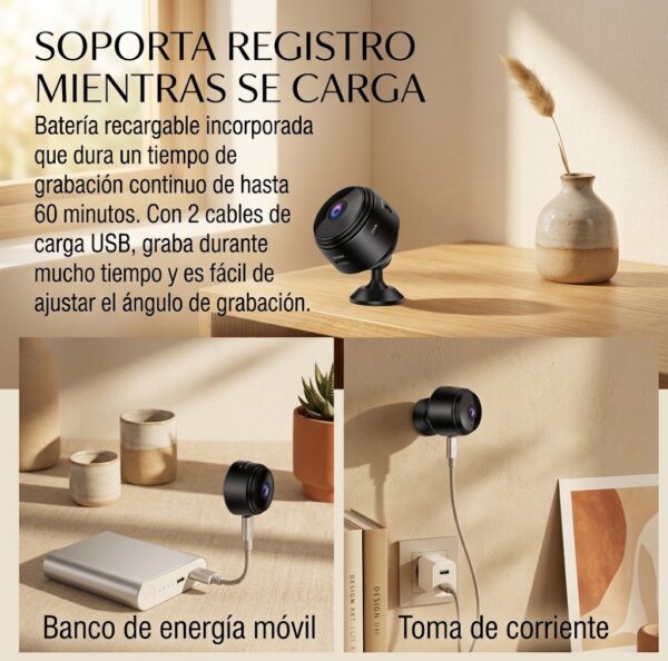 Mini Cámara Espía HD WiFi 1080p CamSec 360 📷🕵️‍♂️