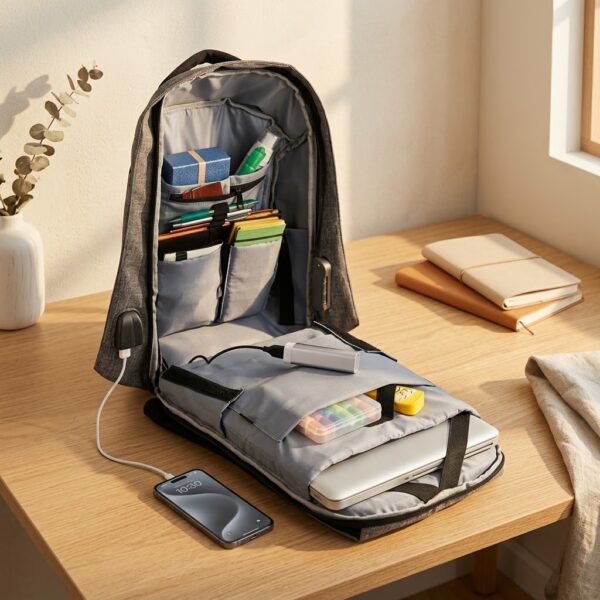 Morral Antirrobo Premium Impermeable para Portátil de 15.6" con Puerto USB