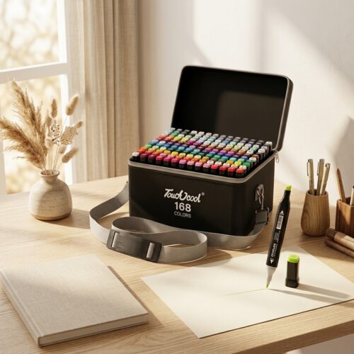 set-de-marcadores-profesionales-dibujo-168-colores-con-base-y-bolsa