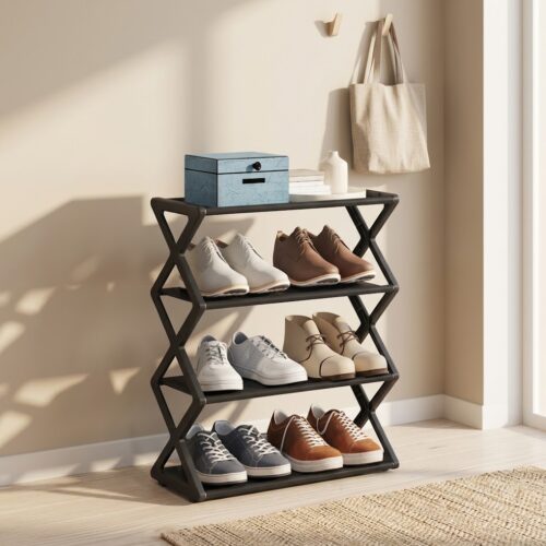 Organizador de Zapatos Moderno en Forma de X de 4 Niveles