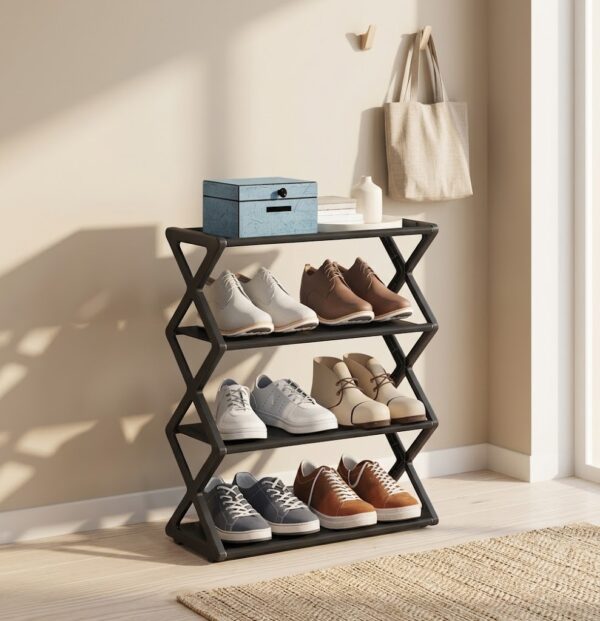 Organizador de Zapatos Moderno en Forma de X de 4 Niveles