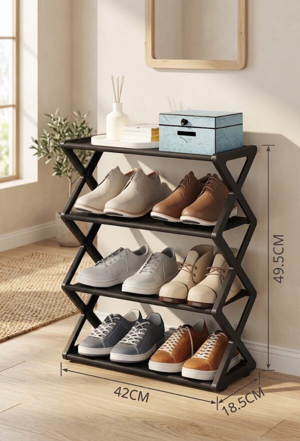 Organizador de Zapatos Moderno en Forma de X de 4 Niveles