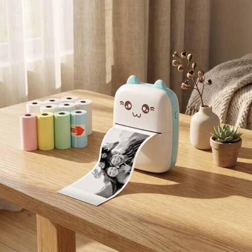 Mini Impresora Sin Tinta con Bluetooth + 5 Rollos de Papel