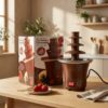 Fuente de Chocolate Eléctrica de 3 Niveles en Acero Inoxidable para Fiestas