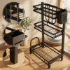 Escurridor y Organizador de Platos de 3 Niveles en Acero Inoxidable