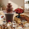 Fuente de Chocolate Eléctrica de 3 Niveles en Acero Inoxidable para Fiestas